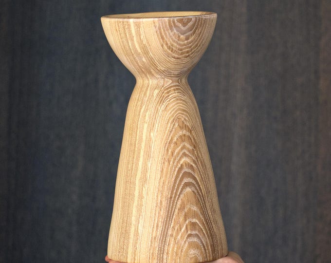 UNIQUE Handcrafted Ash Wood Vase, Handmade Gift, Gifts For Her, Unique Wooden Art, Modern Kitchen Art, named Castle In The Rock