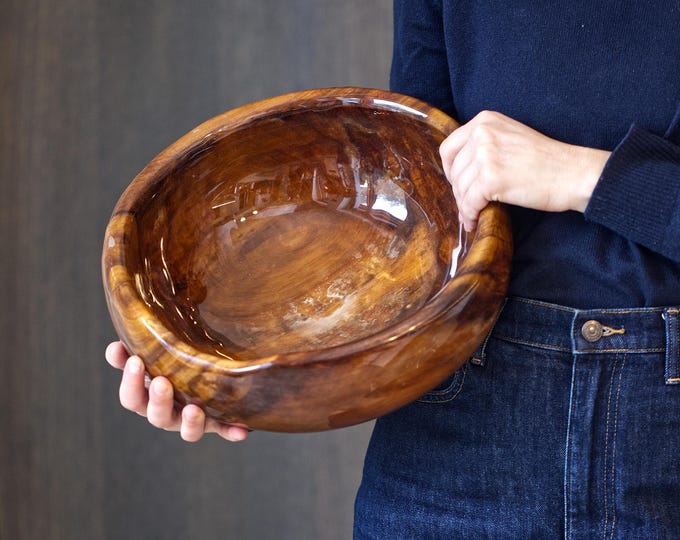 Luxury Handmade Apple Wood Bowl, Handmade Gloss Bowl, Unique Wooden Art, Wood Wedding Gift, Best Gift For Mom, named Climate change