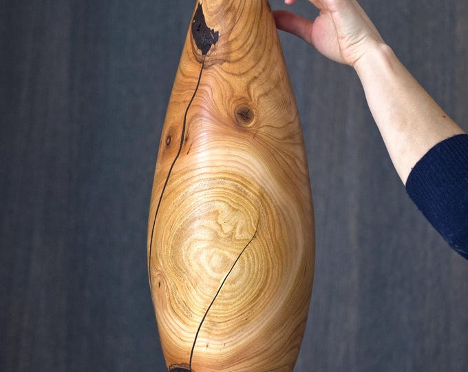 UNIQUE Handcrafted Cherry Wood Vase, Natural Decor Vase, Vase Living Room, Organic Wooden Vase, Unique Wooden Art, named Joined Beans