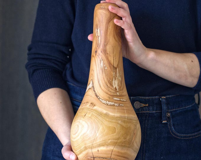 UNIQUE Handcrafted Cherry Wood Vase, New Mom Gift, Unique Gift For Mom, Art Woodworks, Unique Gift For Mum, named Pear The Fallen