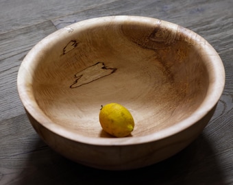Grand bol à fruits en bois d'orme, grand saladier, centre de table, grand bol naturel, cadeau fait main, bols en bois, nommé demi-zombie