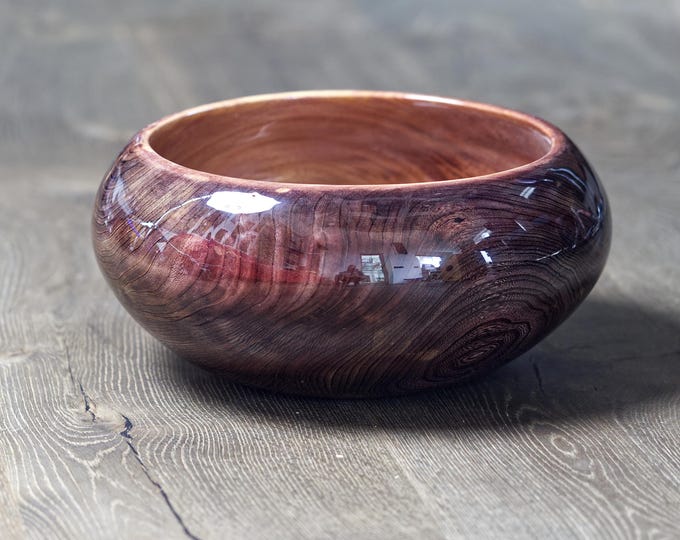 Luxury Handmade Elm Wood Bowl, Handmade Gift, Birthday Gift, Anniversary Gift, Modern Kitchen Art, Art Woodworks, named Between Two Peaks