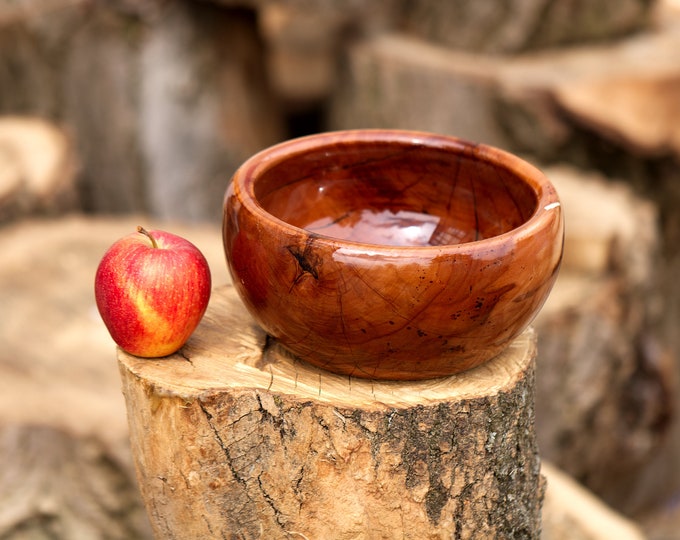 Luxury Handmade Plum Wood Bowl, Anniversary Gift, Best Gift For Mom, Wood Wedding Gift, Gloss Wood Bowl, named World Beneath The Ground
