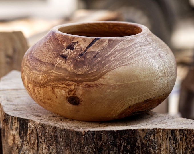 Handmade Ash Wood Fruit Bowl, Rustic Kitchen Decor, Named Snake And Snakelet, named Snake And Snakelet