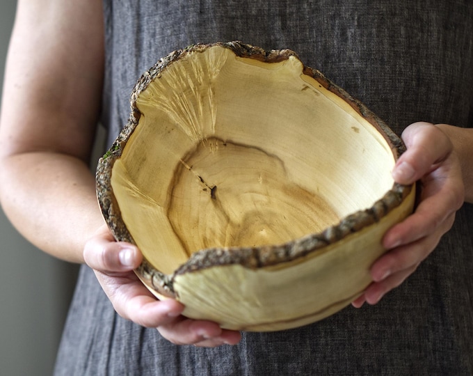 Fruit Bowl From Maple Wood, Wooden Salad Bowl, Salad Wood And Spoon, Table Wood Bowl, Unique Gift For Mum, Wooden Bowl, named Active Volcano