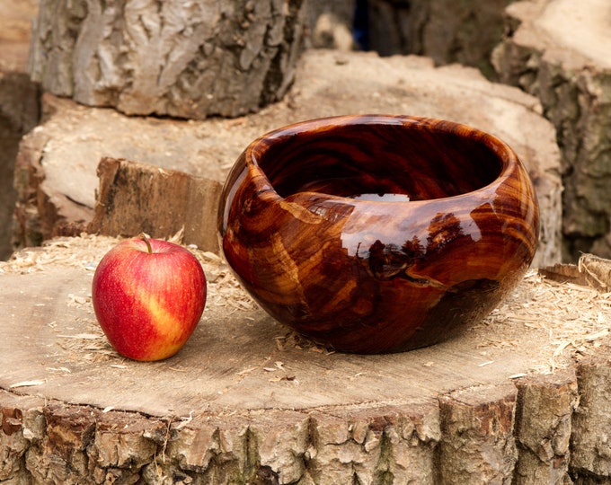 Luxury Handmade Apple Wood Bowl, Gloss Resin Wood, Unique Centerpiece, Anniversary Gift, Gifts For Her, Gift For Wife, named Well, Finally!