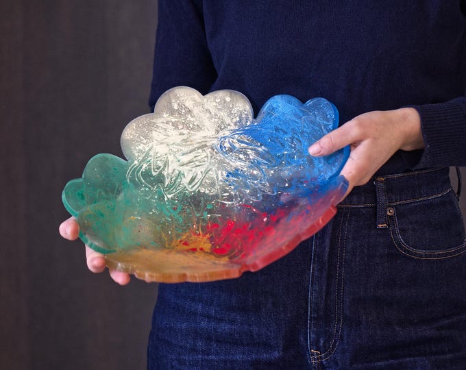 Epoxy Resin Bowl Handmade, Gifts For Her, Housewarming Gift, Decorative Resin, Unique Centerpiece, Gift For Her, named 5 Colors Flower