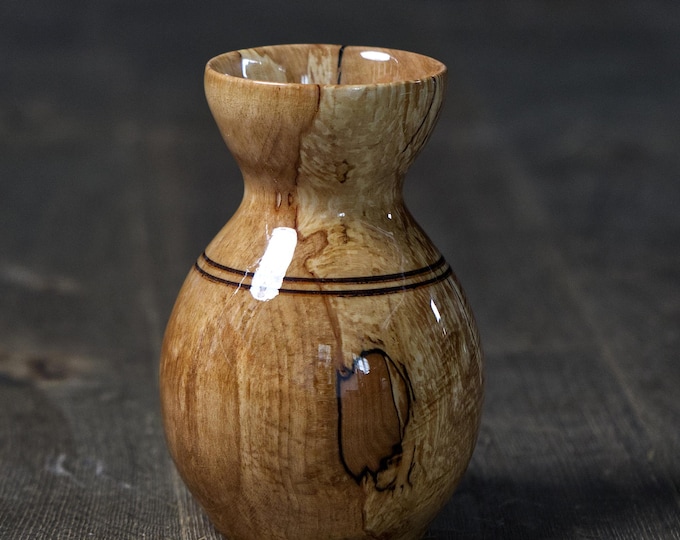 UNIQUE Handcrafted Luxury Elm Wood Vase, Gloss Epoxy Vase, Modern Kitchen Art, Unique Wooden Art, Handmade Gift, named Rings In The Sea