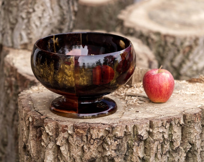 Luxury Handmade Plum, apple Wood & Resin Bowl, Gifts For Her, Luxury Resin Bowl, Resin Gift For Her, Gift For Wife, named Goblet Of Duality