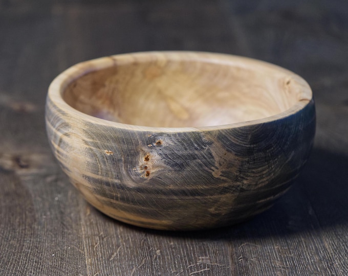Salad Bowl From Elm Wood, Art Woodworks, Medium Salad Bowl, Mid Century Modern, Handturned Bowl, Gift For Her, named Love In A Hurricane