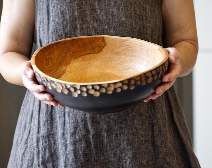 Salad Bowl From Apple Wood, Best Gift For Mom, Unique Gift For Mum, Wooden Bowl, Gift For Wife, Wooden Bowl Decor, named The Multiverse