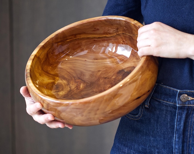Luxury Handmade Apple Wood Bowl, Gift For Wife, New Homeowner Gift, Modern Kitchen Art, Wood Wedding Gift, New Mom Gift, named Patience test