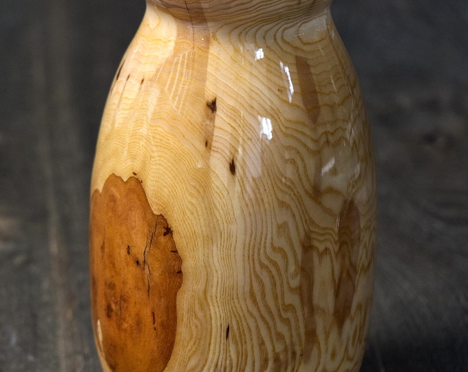 UNIQUE Handcrafted Luxury Ash Wood Vase, Gift For Wife, Vintage Kitchen Art, Unique Gift For Mum, Gifts For Her, named 2 Mouthed Blob