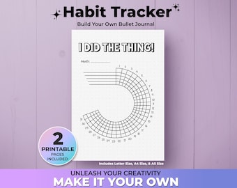 Monthly Habit Tracker | Gamified Bullet Journal Page | Printable & Digital | A5 A4 Letter Sizes