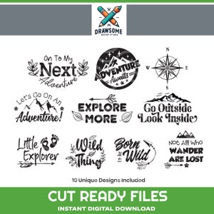 Kleiner Abenteurer SVG Bundle | Spaß im Freien Zitate | Niedliche Natur Designs | Entdecken Sie Cut Files | Kinder Abenteuer PNG | Cricut & Scherenschnitt