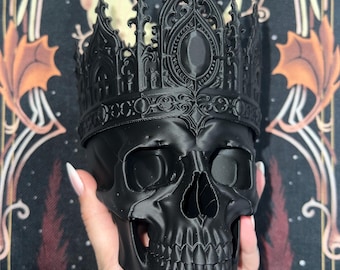 Gothic Crown Skull | Cathedral Style 3D Print Decor