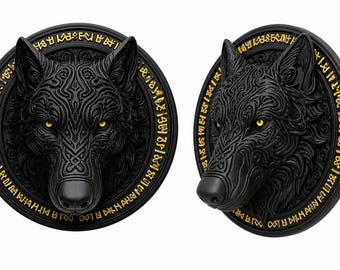 Wolf Wall Art (Gothic Rune Decor)