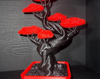 Red Bonsai Tree | 3D Printed Zen Decor