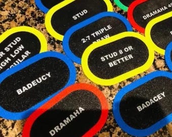 Poker Mix Game Plaques | Custom 3D Printed Dealer Buttons for Home Games & Casinos