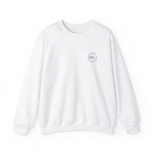 Quiet Luxury Blue Monogrammed Crewneck Sweatshirt, Comfortable Graphic Jumper, Custom Logo Pullover, Cozy Monogram Sweater, Personalized