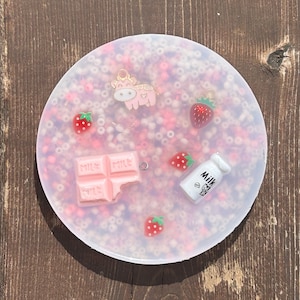 Strawberry Milk Pick Pad Silicone fidget toy, Skin Picking, Dermatillomania, ADHD, Autism, Stress Relief, Anxiety, Stimming.