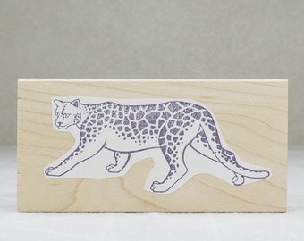 Leopard Wood Mounted Rubber Stamp by Meer Image, Gently Used Rubber Stamp