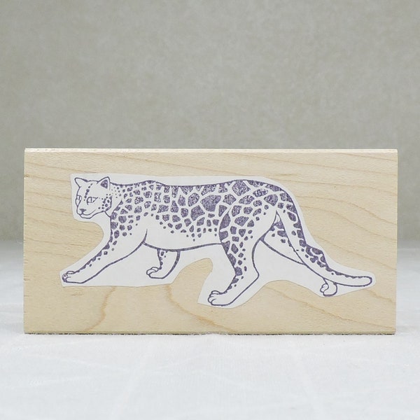 Leopard Wood Mounted Rubber Stamp by Meer Image, Gently Used Rubber Stamp