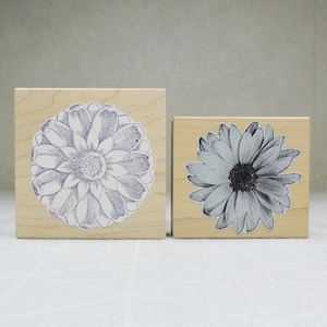 Flower Rubber Stamps, Gently Used Wood Mounted Rubber Stamps