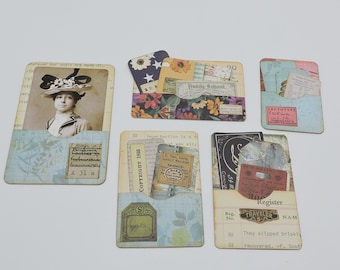 5 Junk Journal Pockets to add to your own Junk Journal, Free Shipping