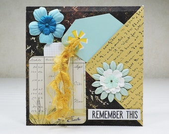 Handmade Journal, 6"x6" Journal, Small Journal, Mixed Media Art