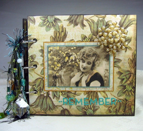 Items similar to Handmade Vintage Altered Mixed Media Book Free