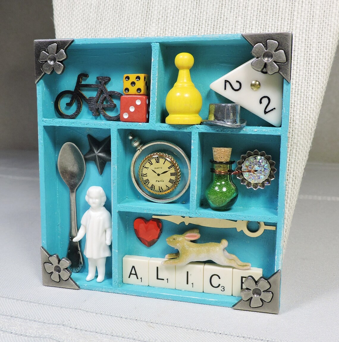 Mixed Media Mini Collage Shadow Box Alice in Wonderland Etsy