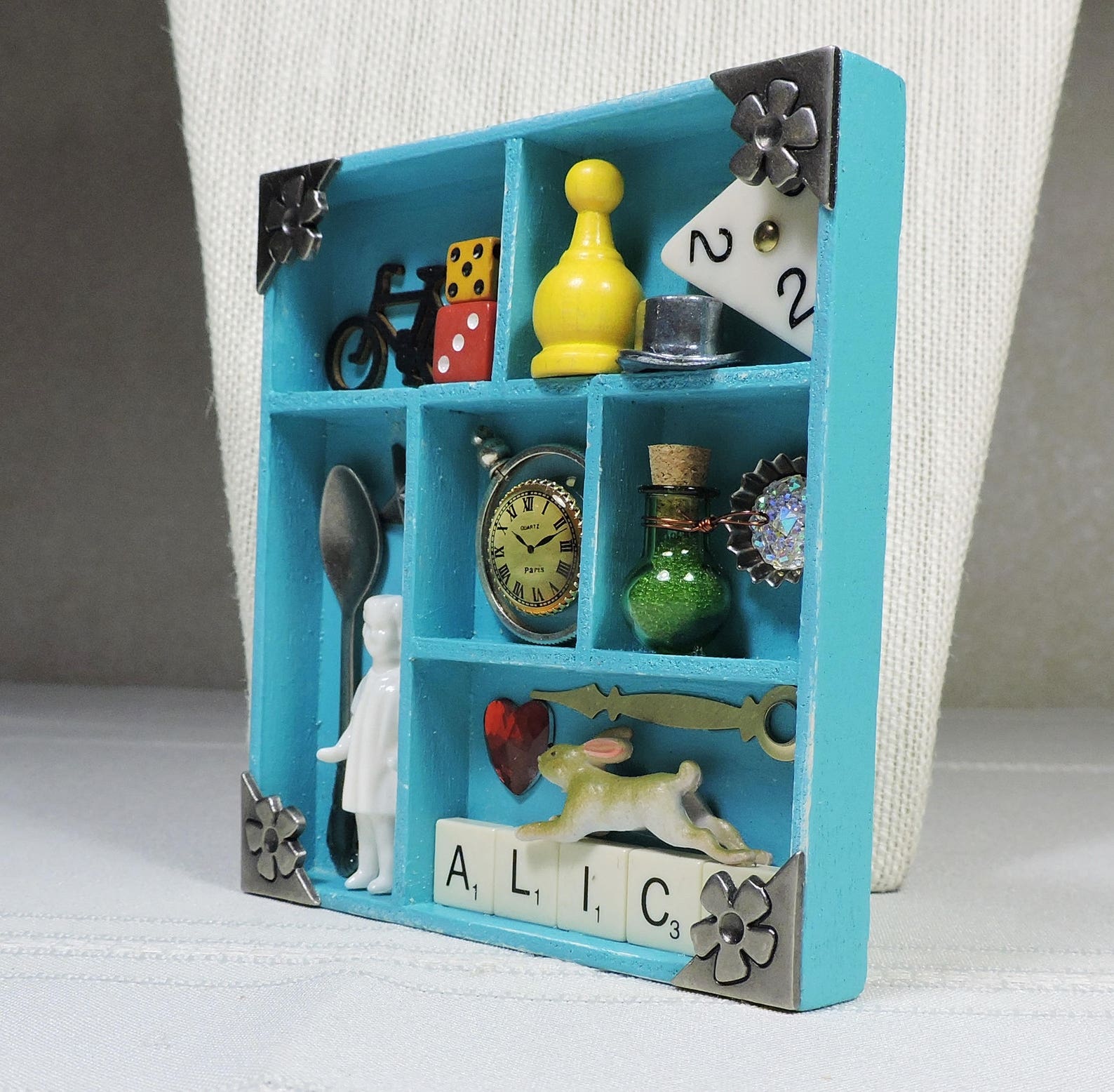 Mixed Media Mini Collage Shadow Box Alice in Wonderland Etsy