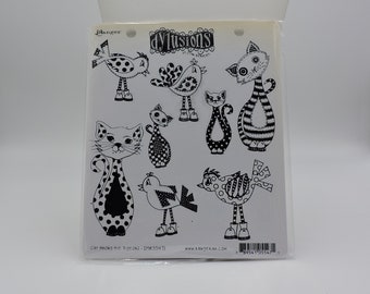 Dylusions Cling Mounted Rubber Stamp Set, Gently Used, Free Shipping