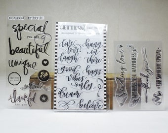 Sentiment Stamps, Polymer and Rubber Stamps, Gently Used