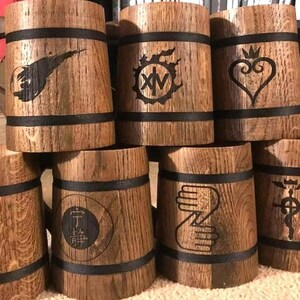Engraved Wooden Beer Mug – Rustic Holz Bierkrug, Handcrafted Gift for DnD Fans or Him image 7