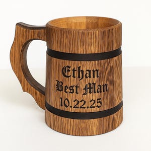 Personalized Groomsmen Beer Mugs for Bachelor Party, Groomsmen Gifts, Engraved Mugs, Best Man Gifts, Wedding Party Glass
