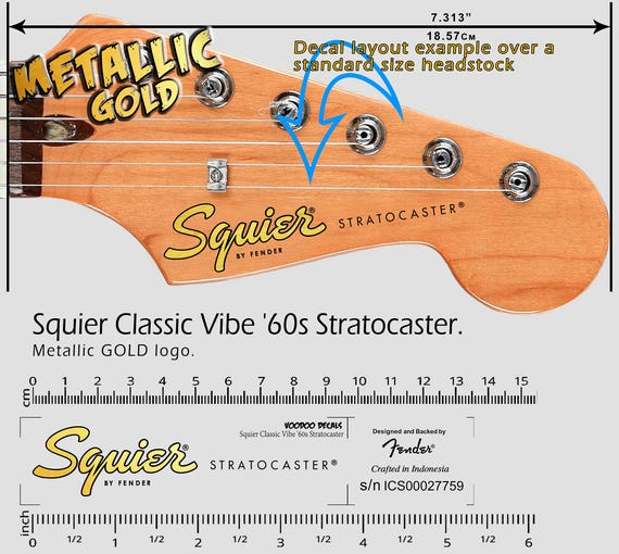 Squier Classic Vibe '60s Stratocaster GOLD - Waterslide Decal - Etsy