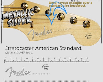 Stratocaster American Standard SILVER LOGO - Waterslide Decal