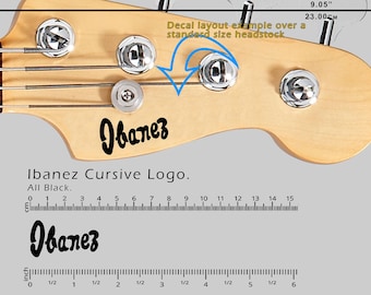 Ibanez Cursive Logo BLACK - Waterslide Decal
