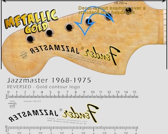 Calcomanía al agua Jazzmaster 1968-1975 DORADO - Logotipo invertido