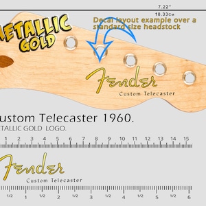 Custom Telecaster 1960 GOLD LOGO - Waterslide Decal