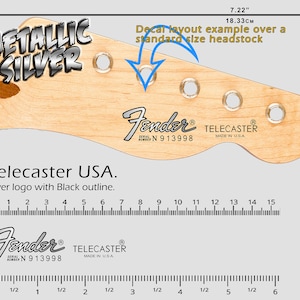Telecaster USA 1980s SILVER LOGO - Waterslide Decal