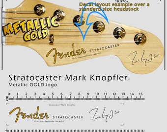 Stratocaster Mark Knopfler GOLD LOGO - Wasserschiebefolie