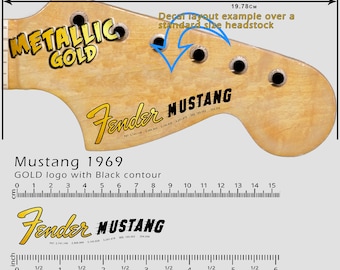Mustang 1969 GOLD LOGO - Waterslide Decal