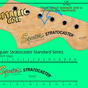 Squier Stratocaster Synch Tremolo GOLD - Vattenrutschkana-dekal
