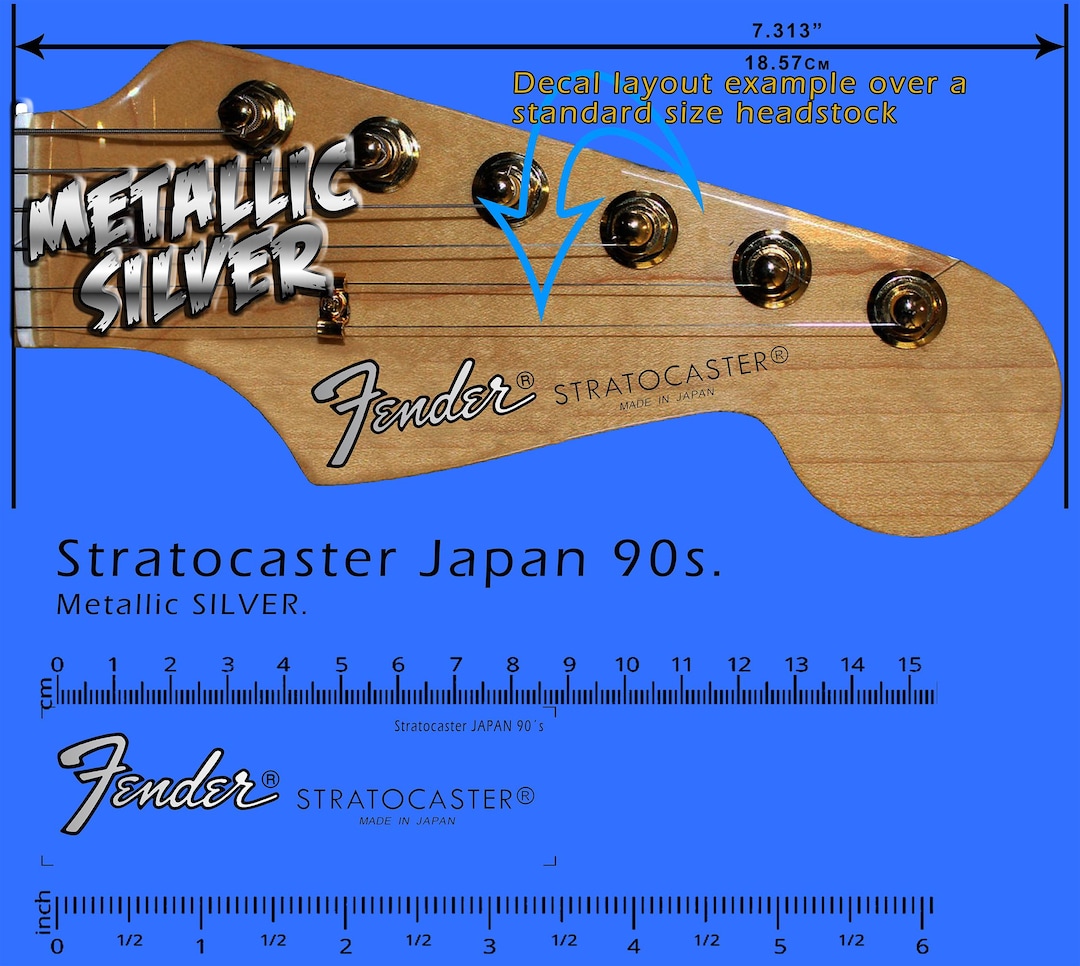 Stratocaster Japan 90s SILVER LOGO - Waterslide Decal - Etsy