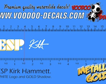 ESP Kirk Hammett GOLD-WHITE - Waterslide Decal