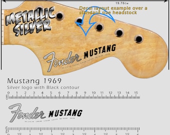Mustang 1969 SILVER LOGO - Waterslide Decal