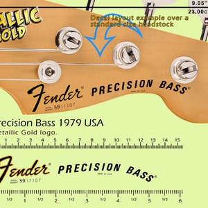 Präzisions Bass 1979 USA GOLD LOGO - Wasserschiebefolie Aufkleber